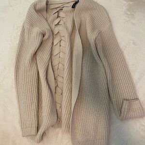 Derek Heart Cream Chunky Knit Cardigan